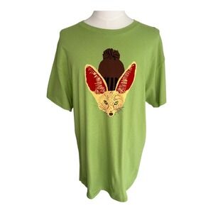 ALTRU Pistachio Green Graphic Tee Fennec Fox Short Sleeve T-Shirt XL NWT